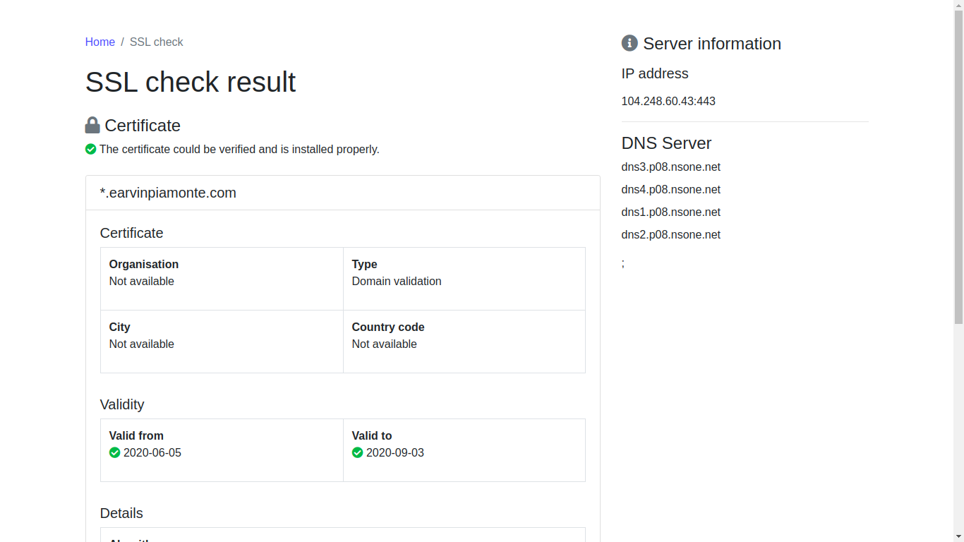 Screenshot of SSL Validator